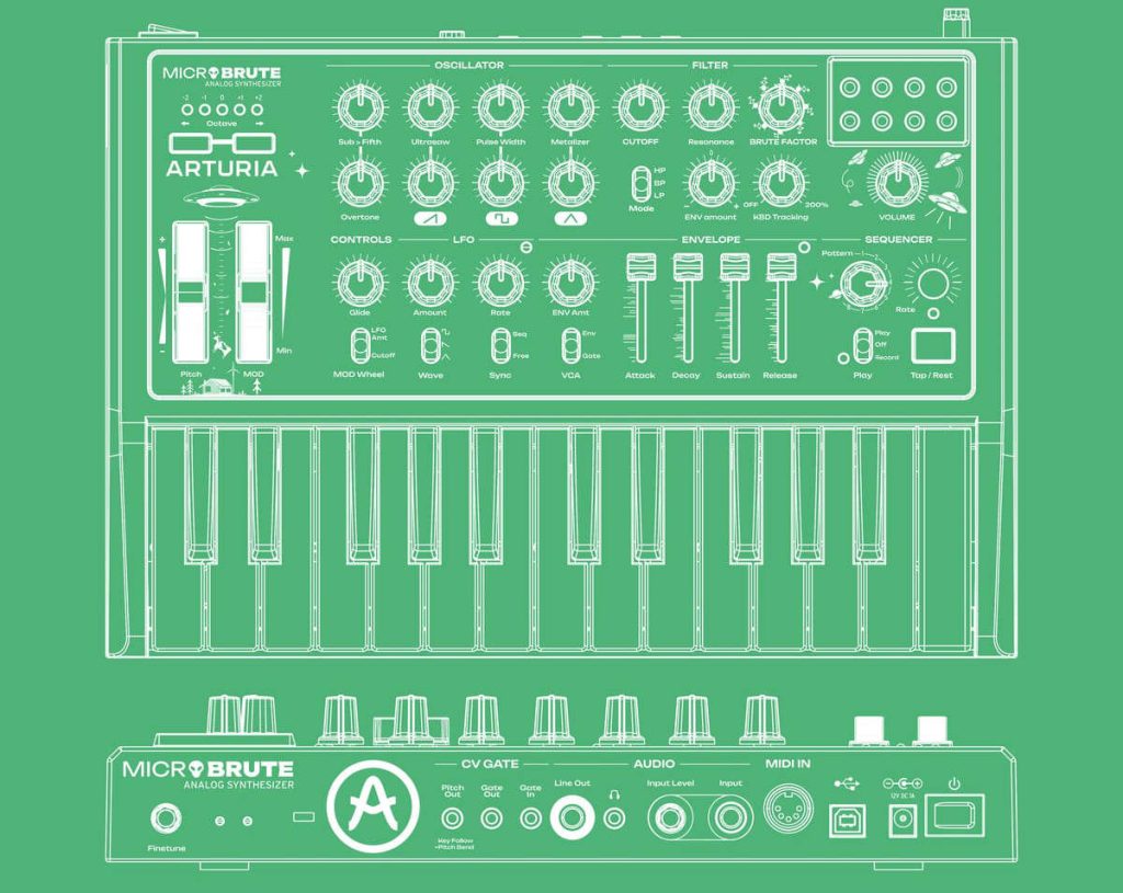 Arturia Microbrute UFO front and back